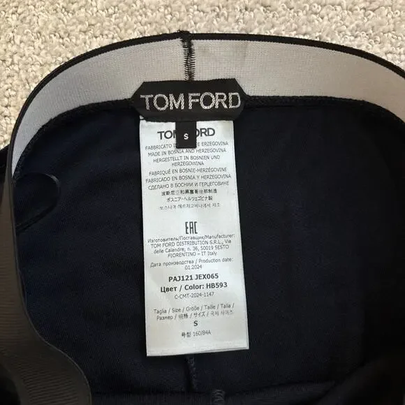 Tom Ford Stretch Velvet Signature Midnight Blue Leggings Women's Size Small - Picture 3 of 13